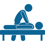 Icon of a Chiropractor adjusting a patient representing chiropractic adjustment services