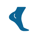 Icon of a foot representing custom orthotics and foot care